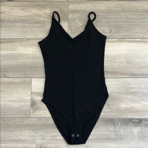 American Eagle Outfitters Black Ribbed Bodysuit
